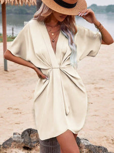 Nadiya Plunge Short Sleeve Mini Dress (4 Colors)