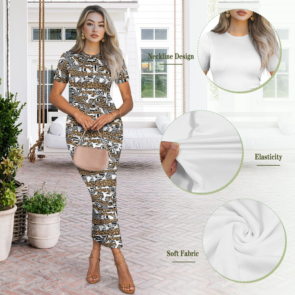 Razor Short Sleeve Bodycon Dress