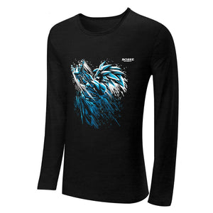 Bosse Ice Blue Saiyan Men's Long Sleeve Black Tee