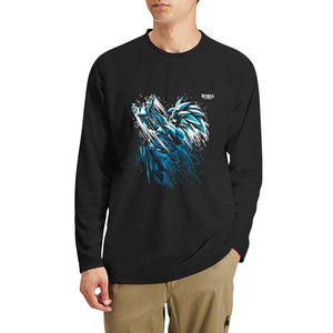 Bosse Ice Blue Saiyan Men's Long Sleeve Black Tee