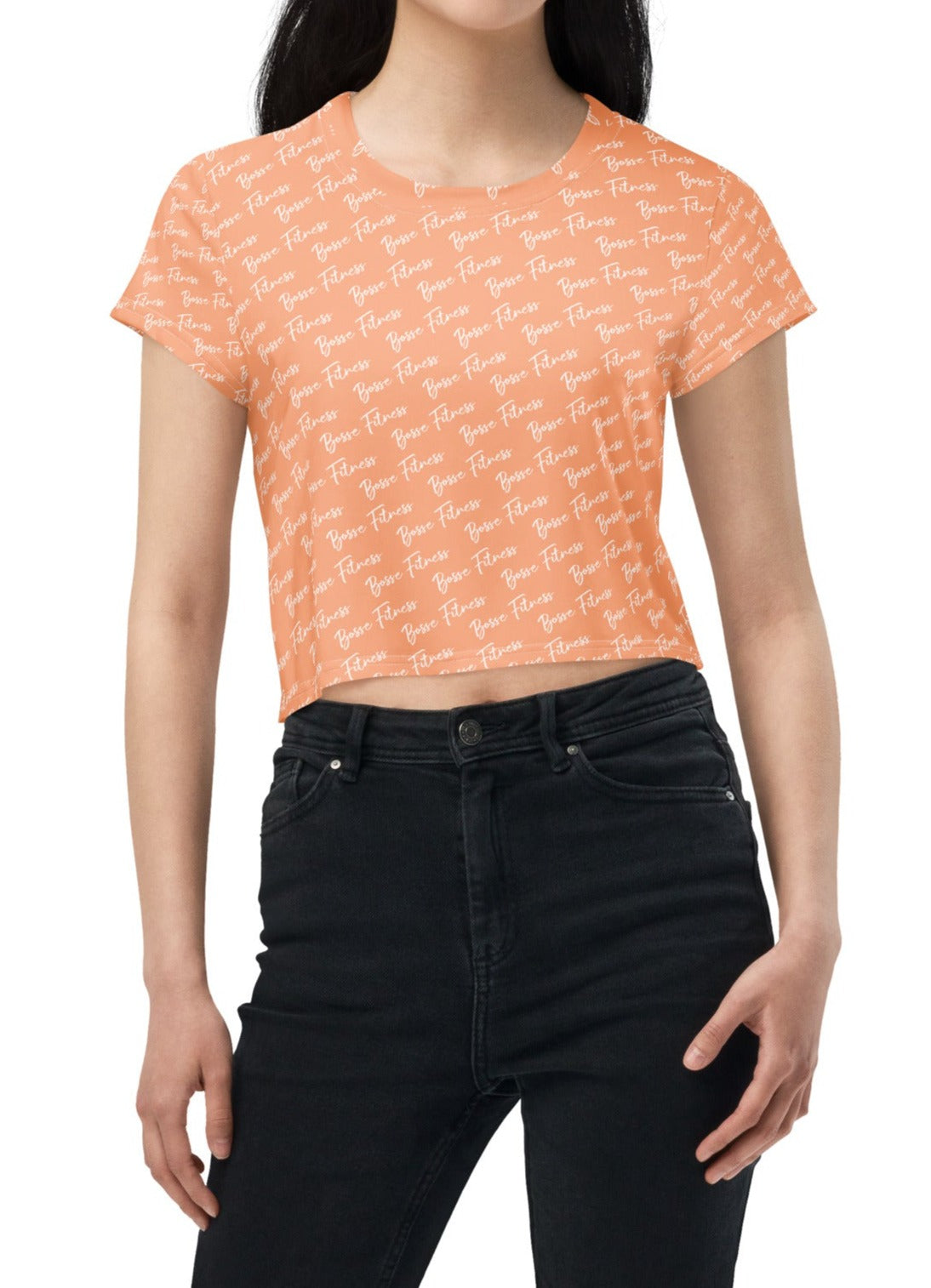 Bosse Fitness Peach Crop Tee