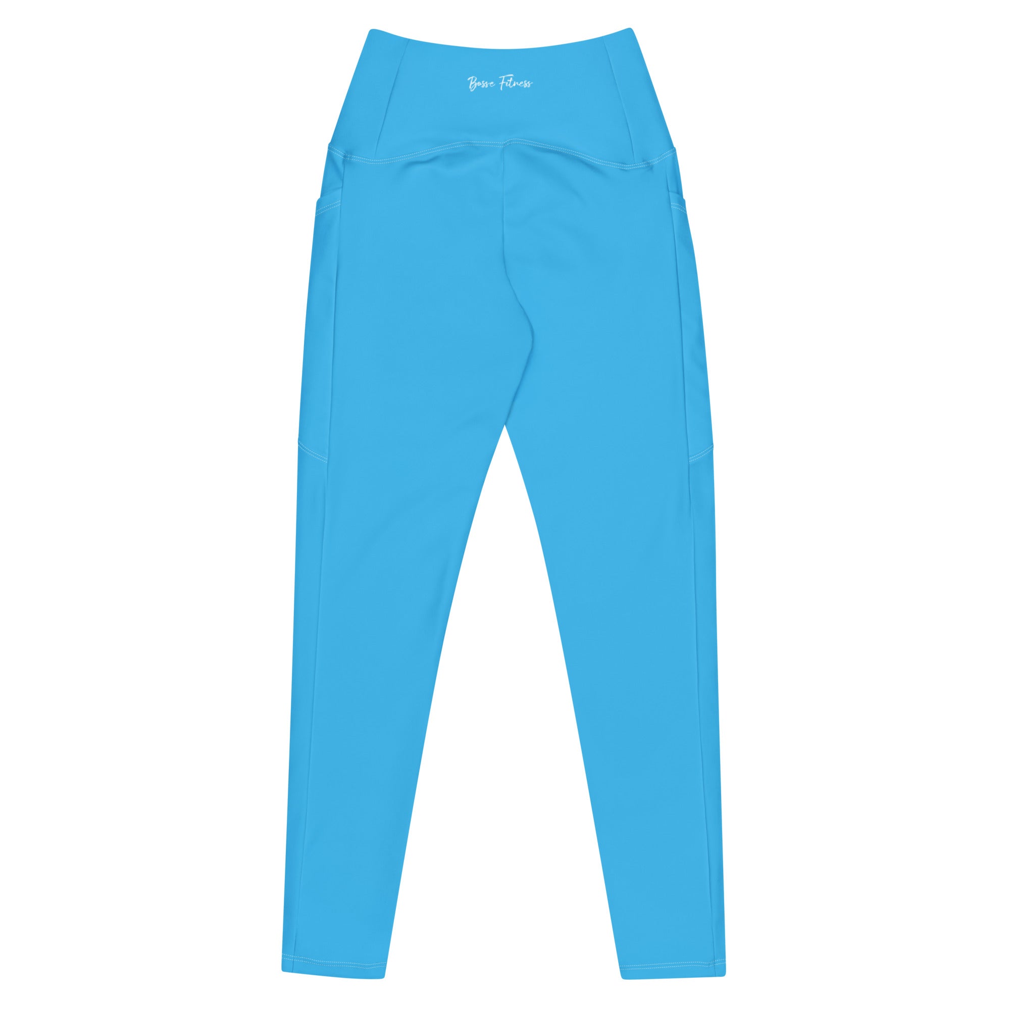 Bosse Fitness Tiffany Blue Crossover Leggings with pockets