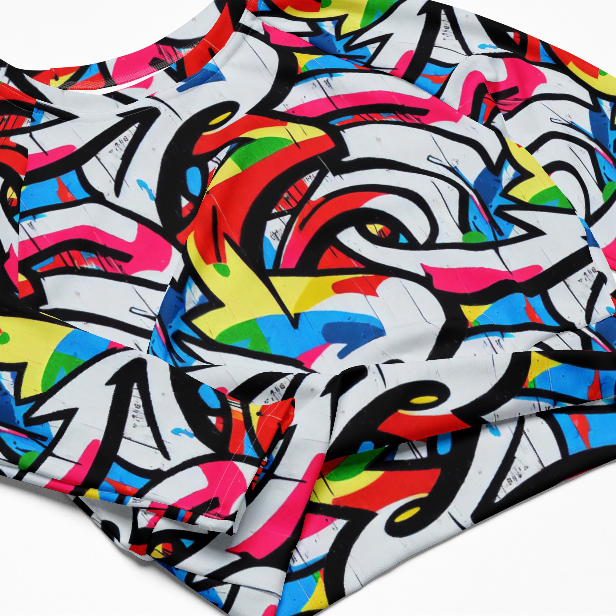 Bosse Graffiti Long-sleeve Crop Top